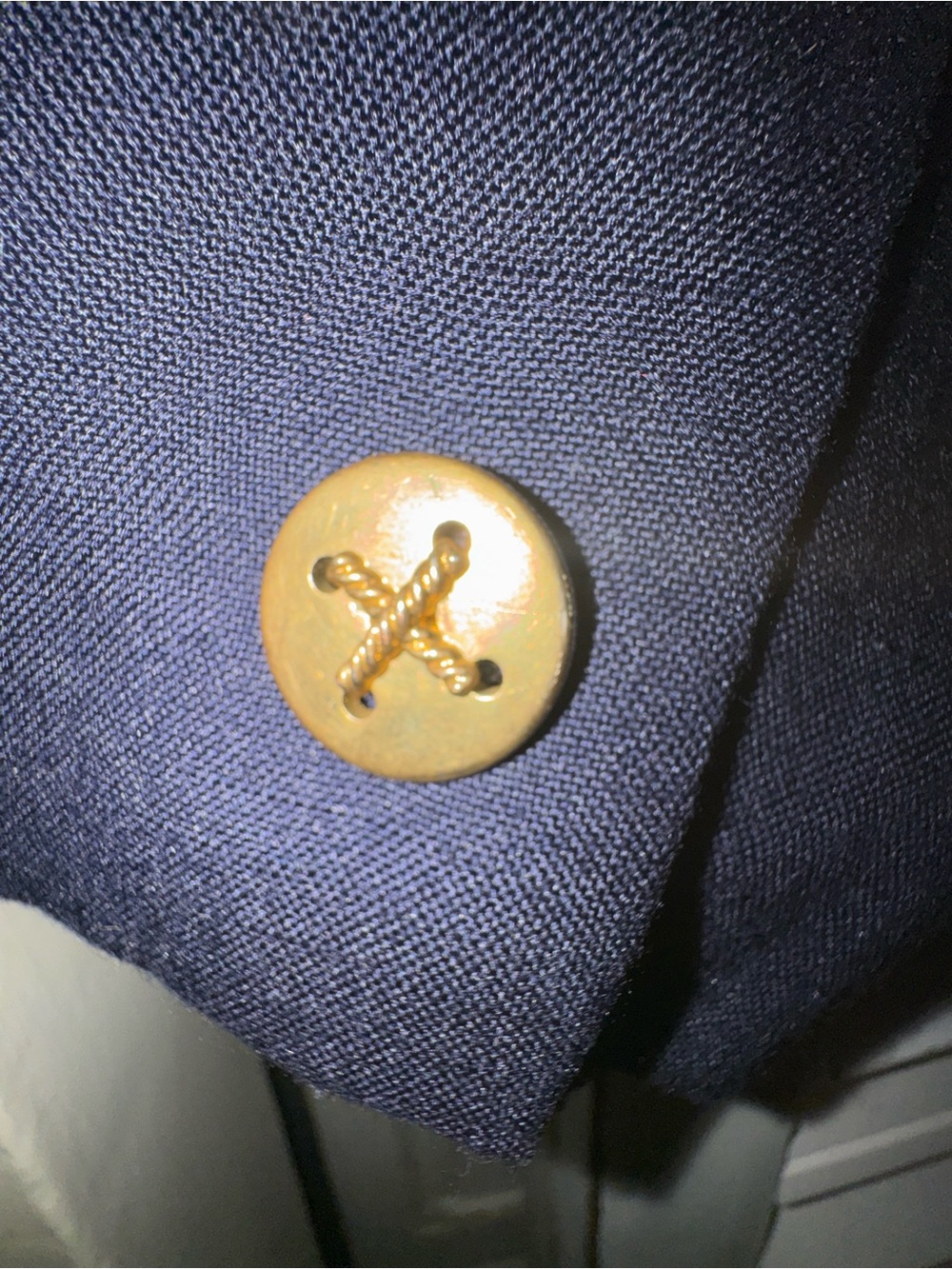 Kasper For A.L.S. Nautical Navy Blazer with White Trim Wool Blend - Picture 3 of 4